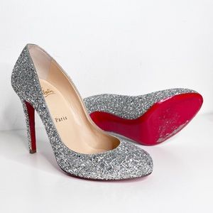 CHRISTIAN LOUBOUTIN
Glitter Canvas Aliglitter Fifille 100 Pumps 37.5 Silver